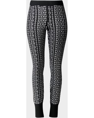 Perfect Moment Monogram Merino Wool Leggings - Gray