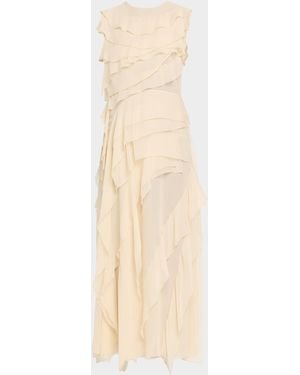 Altuzarra Gigi Sleeveless Ruffled Silk Maxi Dress - Natural