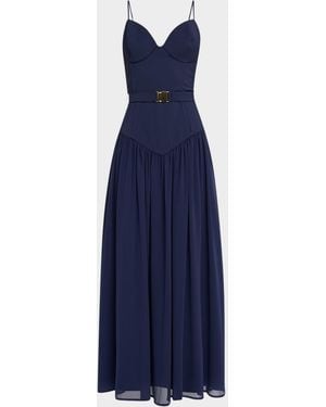 Hutch Ruby Sweetheart Drop-Waist Maxi Dress - Blue