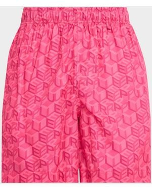 Purple Apos;S Lyocell Cube Logo Pull-On Shorts - Pink