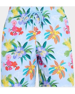 Vilebrequin Apos;S Garden Turtles Swim Trunks - Blue