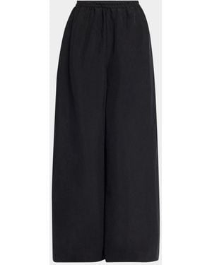The Row Bellana Silk Wide-Leg Pull-On Pants - Black