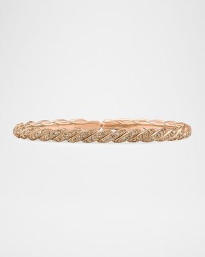 David Yurman Sculpted Cable Flex Bracelet With Diamonds - Natural