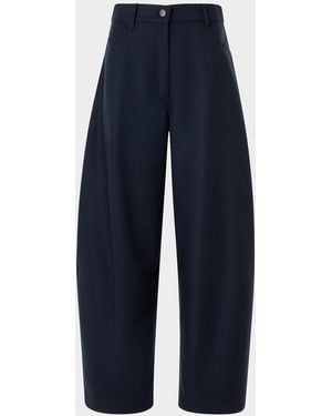 Akris Punto Farrow Wool Flannel Pants - Blue