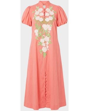 rixo evie midi dress Evie Silk Midi Dress in Layla Dot Red