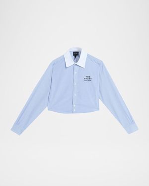 Marc Jacobs The Cropped Femme Shirt - Blue