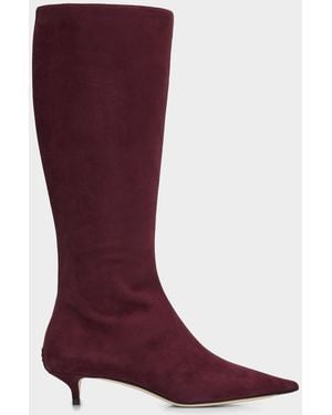 Jimmy Choo Amis 35Mm Suede Knee-High Boots - Red