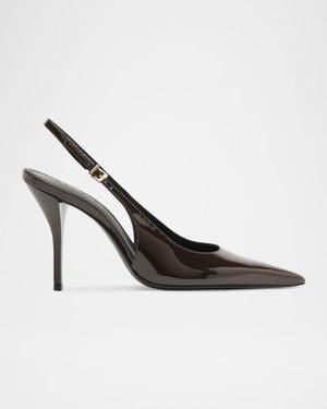 SCHUTZ SHOES 100Mm Liora Patent Leather Slingback Pumps - Metallic