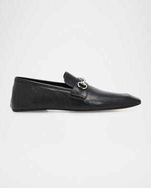 Gucci Apos;S Edgar Leather Bit Loafers With Foldable Heel - Black