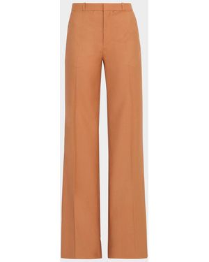Chloé Wool Gabardine Wide-Leg Pants - Multicolor