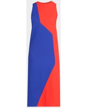 Akris Colorblock Midi Sheath Dress - White