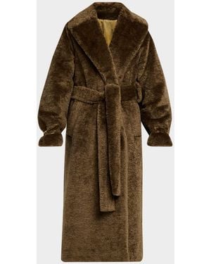 DARKPARK Madison Faux Fur Trench Coat - Brown
