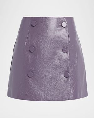 AKNVAS Mary Faux Leather Mini Skirt - Purple