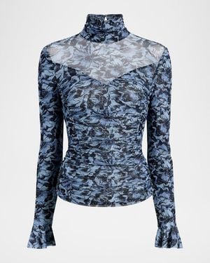 Cinq À Sept Lucy Graphic Cosmos Top - Blue