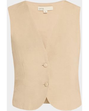 Onia Air Linen Relaxed Vest - Natural