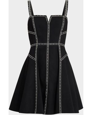 Cinq À Sept Jelena Ribbon Embellished Mini Dress - Black
