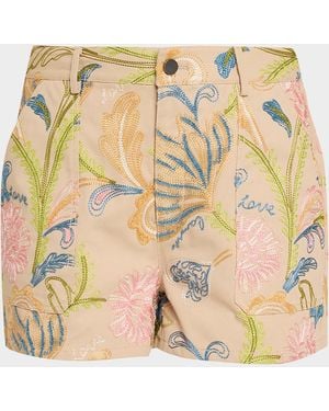 Cinq À Sept Addie Embroidered Shorts - Metallic