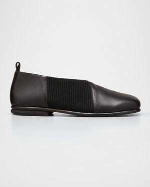 Gray Matters Mara Leather And Suede Ballerina Flats - Black