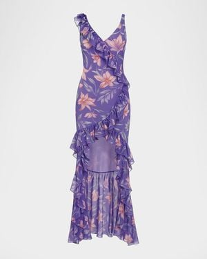PATBO Amaryllis Floral Frill Gown - Purple