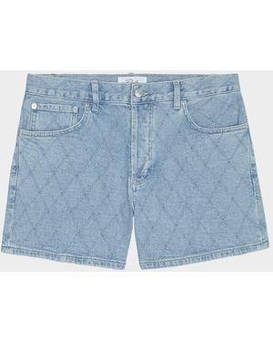 Rails Mesa Lattice Denim Shorts - Blue
