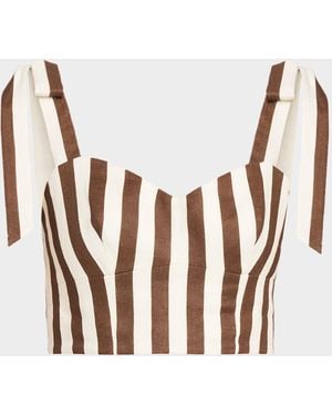 Cara Cara Faiza Linen Crop Top - White