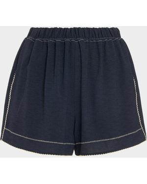 Ramy Brook Anaya Embroidered Shorts - Blue