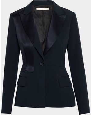 Jason Wu Tailored Satin-Trim Blazer - Blue