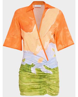 Significant Other Lulu Printed Mini Dress - Orange