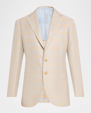 Cesare Attolini Apos;S Plaid Cashmere-Blend Sport Jacket - Natural