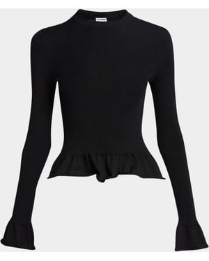 Jil Sander Wool Slim-Fit Sweater - Black