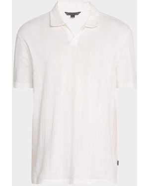 John Varvatos Zion Open Collar Polo Shirt in Gray for Men | Lyst