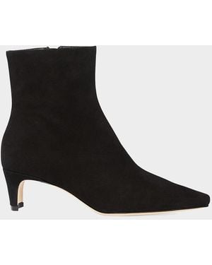STAUD Wally Suede Ankle Boots - Black