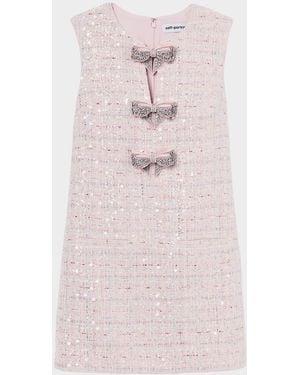Self-Portrait Ruched Twist-Front Jersey Midi Dress - Pink
