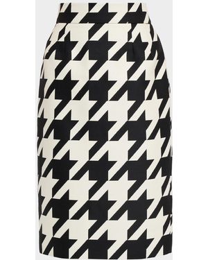 LAQUAN SMITH Houndstooth Pencil Skirt - Black