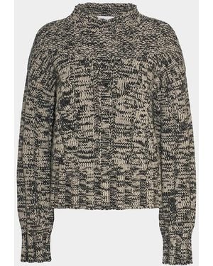 Malo Marled Wool-Silk Sweater - Gray