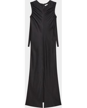 Helmut Lang Ruched Sleeveless Maxi Dress - Black