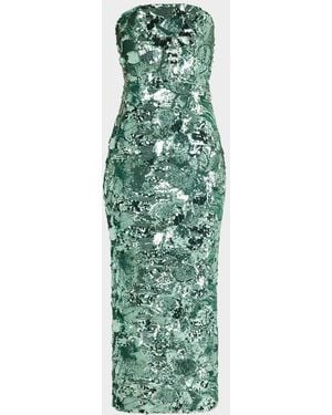 HELSI Leslie Strapless Sequin Column Gown - Green