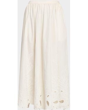 Cinq À Sept Espe Paisley Bloom Midi Skirt - White