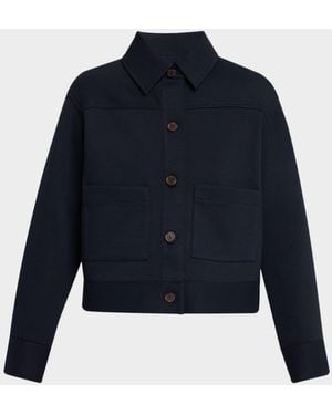 Vince Cropped Patch Pocket Jacket - Blue
