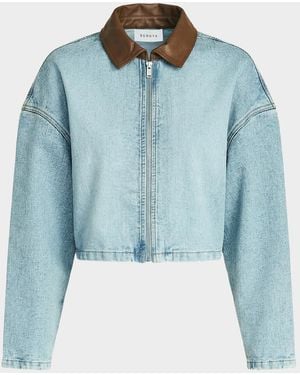 SER.O.YA Coop Cropped Denim Jacket - Blue