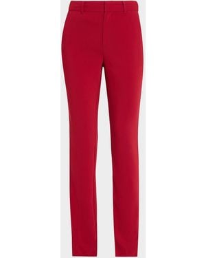 Cinq À Sept Kerry Slim Straight-Leg Crepe Pants - Red