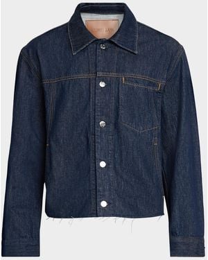 Helmut Lang Apos;S Brooklyn Denim Cropped Trucker Jacket - Blue
