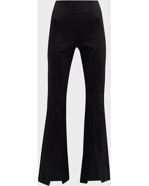 Alice + Olivia Emiko High-Waisted Slit-Cuff Pants - Blue