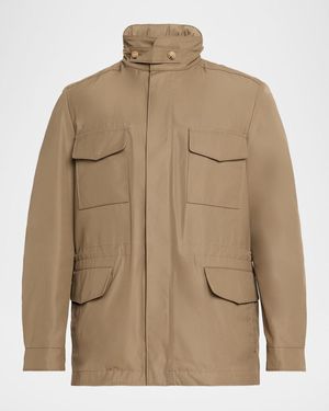Loro Piana Traveler Field Jacket With Stowaway Hood - Brown