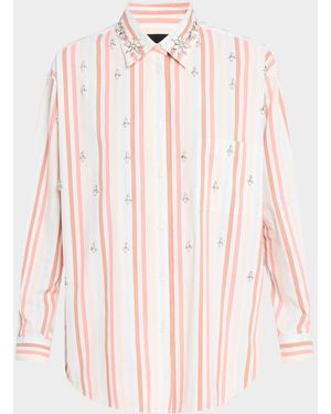 Le Superbe Seaside Over You Embellished Long-Sleeve Shirt - Pink