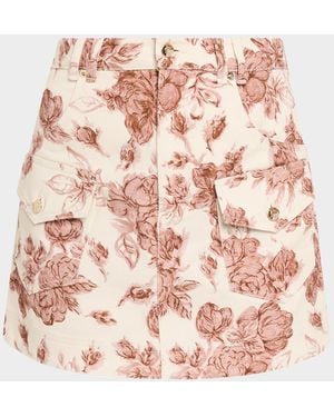 Cara Cara Wayne Floral Denim Miniskirt - Pink