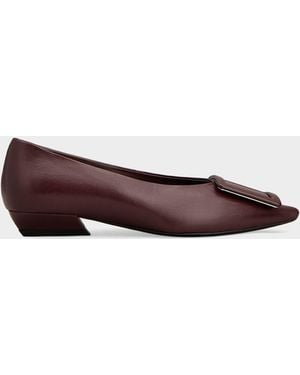 Roger Vivier Belle Vivier 25Mm Leather Ballerina Flats - Brown
