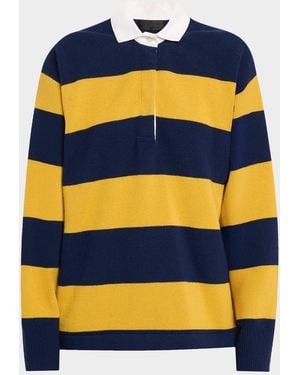 Nili Lotan Rashida Wool-Cashmere Rugby Sweater - Blue