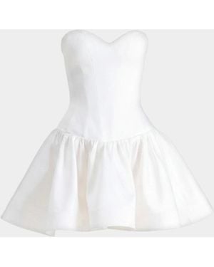 HELSI Emma Strapless Sweetheart Satin Mini Dress - White