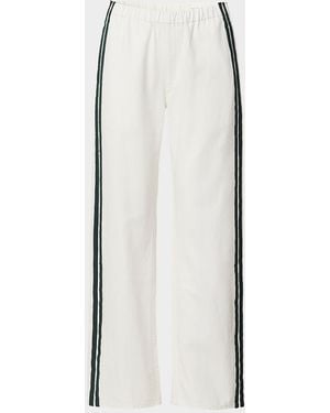 Rag & Bone Featherweight Logan Wide-Leg Denim Track Pants - White